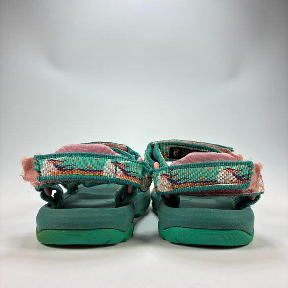 Teva Hurricane XLT 2 Green Pink Unicorn Adjustable Strap Sandals Kids Size 6 - Picture 5 of 8